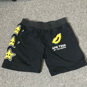 Kids Black Shorts with Yellow Star Design